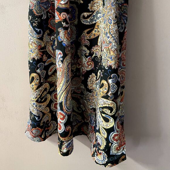 ‼️SOLD‼️SHEIN Vacay Black Paisley Halter Tie-Neck Dress - Picture 4 of 9